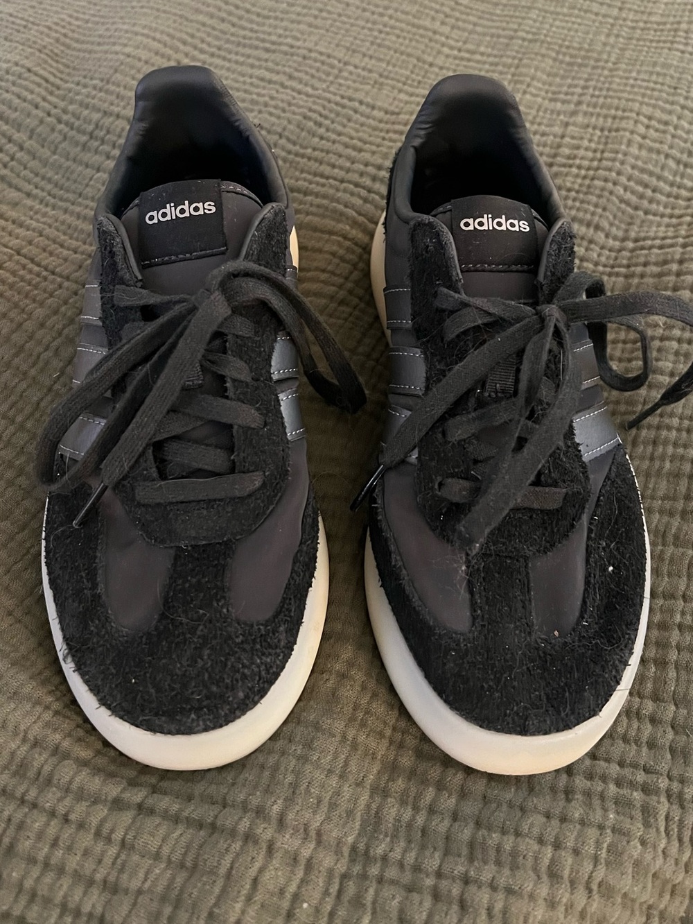 adidas Black Suede & Nylon Low-Top Sneakers